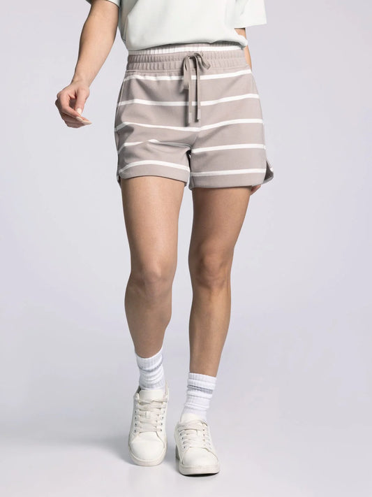 Rosie Shorts in Mushroom Stripe