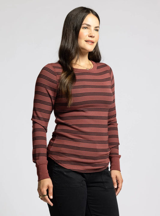 Stacy Top in Sable Black Stripe