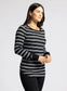 Stacy Top in Black and White Stripe