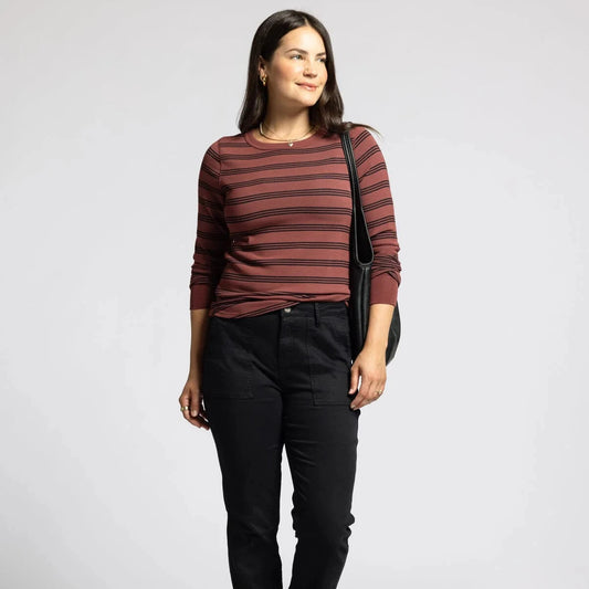 Stacy Top in Sable Black Stripe