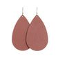 Tuscan Rose Teardrop Leather Earrings