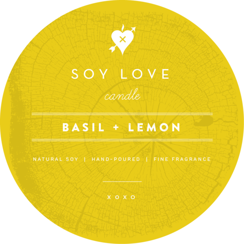 Basil + Lemon 14oz Soy Candle