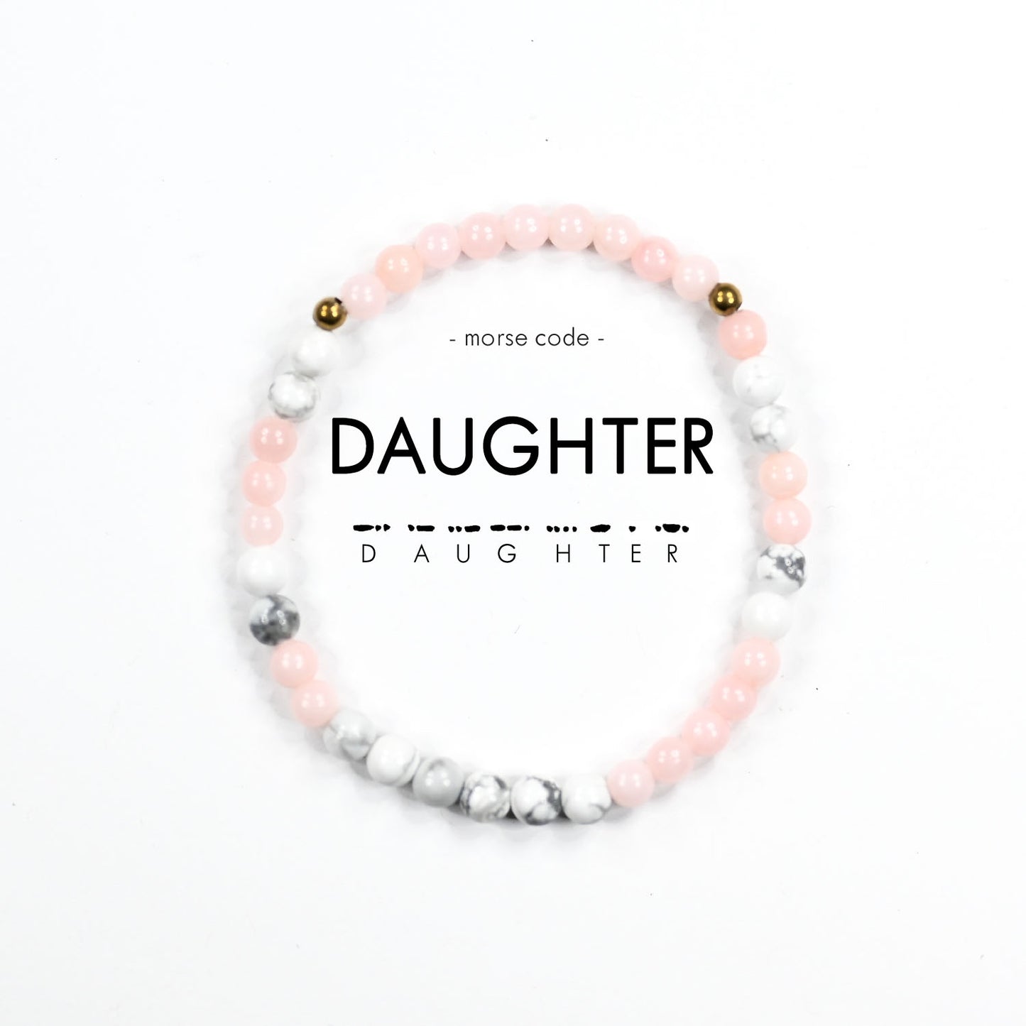 Mini Pink Daughter Morse Code Bracelet