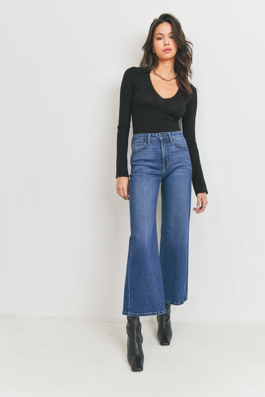 The Wide Leg Dark-Wash Jeans