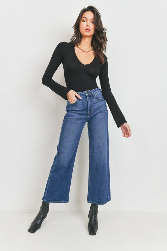 The Wide Leg Dark-Wash Jeans