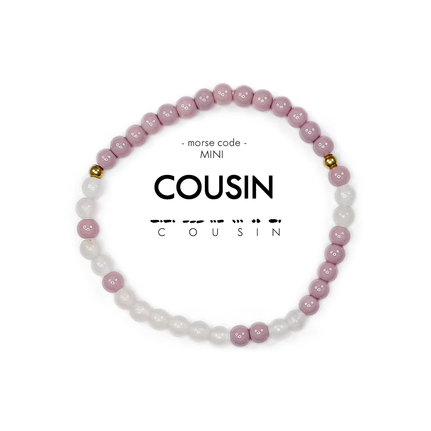 MINI Morse Code Bracelet | COUSIN: Lilac & Clear