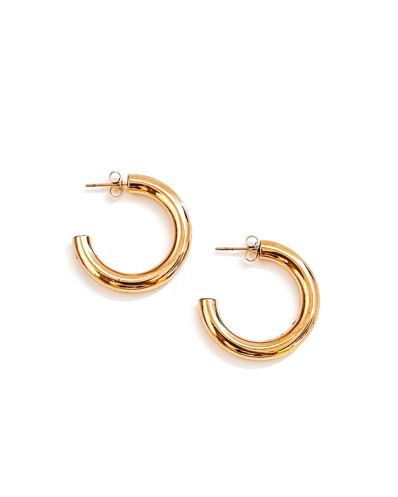 Ethel Gold Hoop Earrings MEDIUM 1"